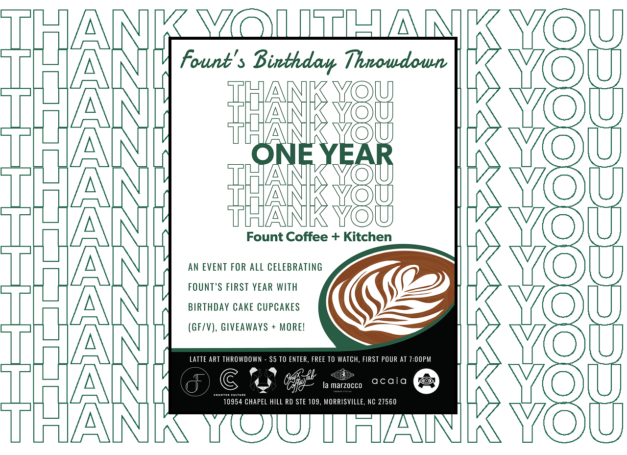 Fount Coffee + Kitchen — event branding and merch