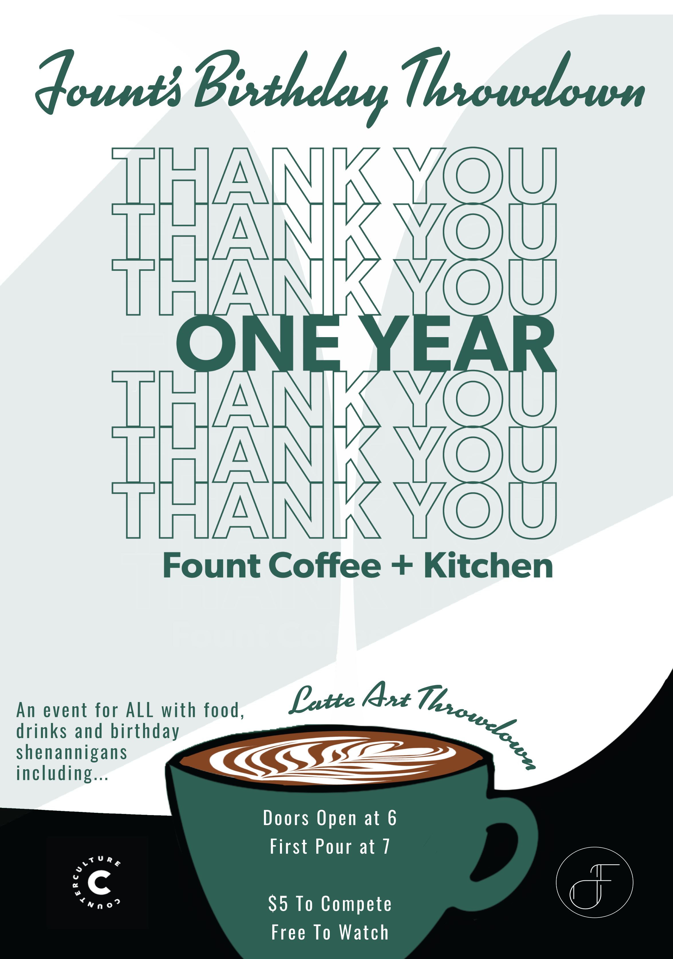 White green with big cup concept poster