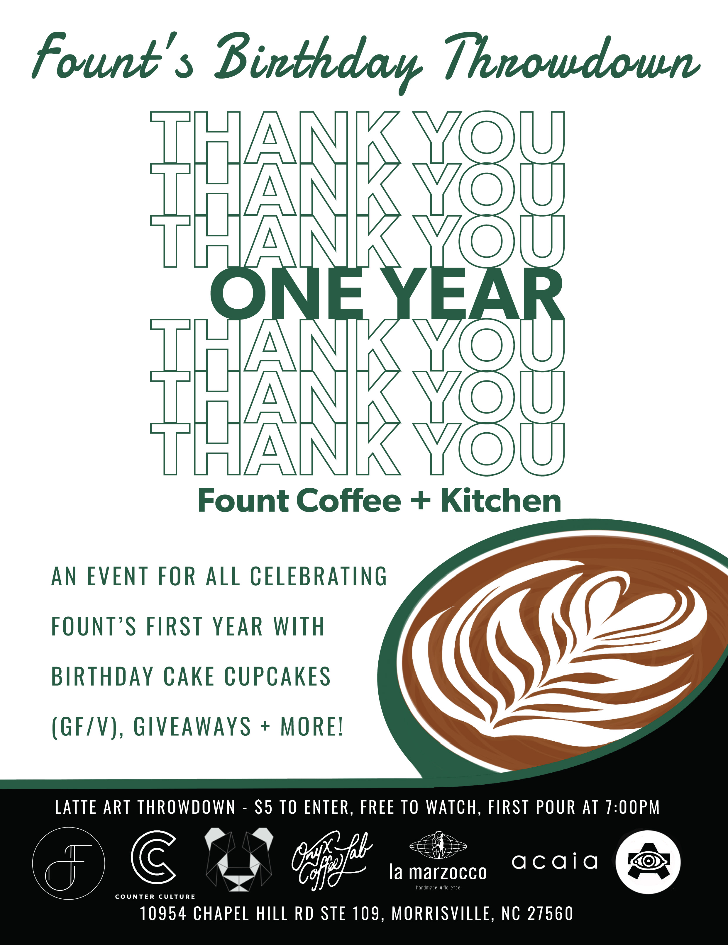 Final event poster — Fount's Birthday Throwdown