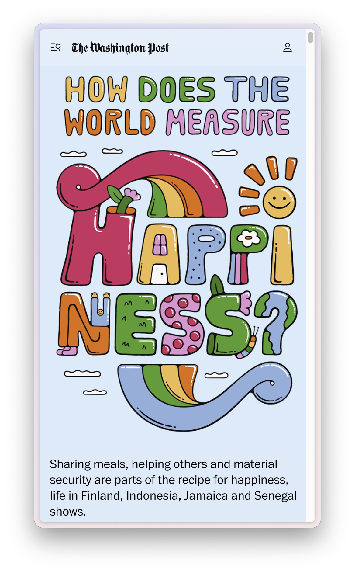 The Happiness Report — screen 1