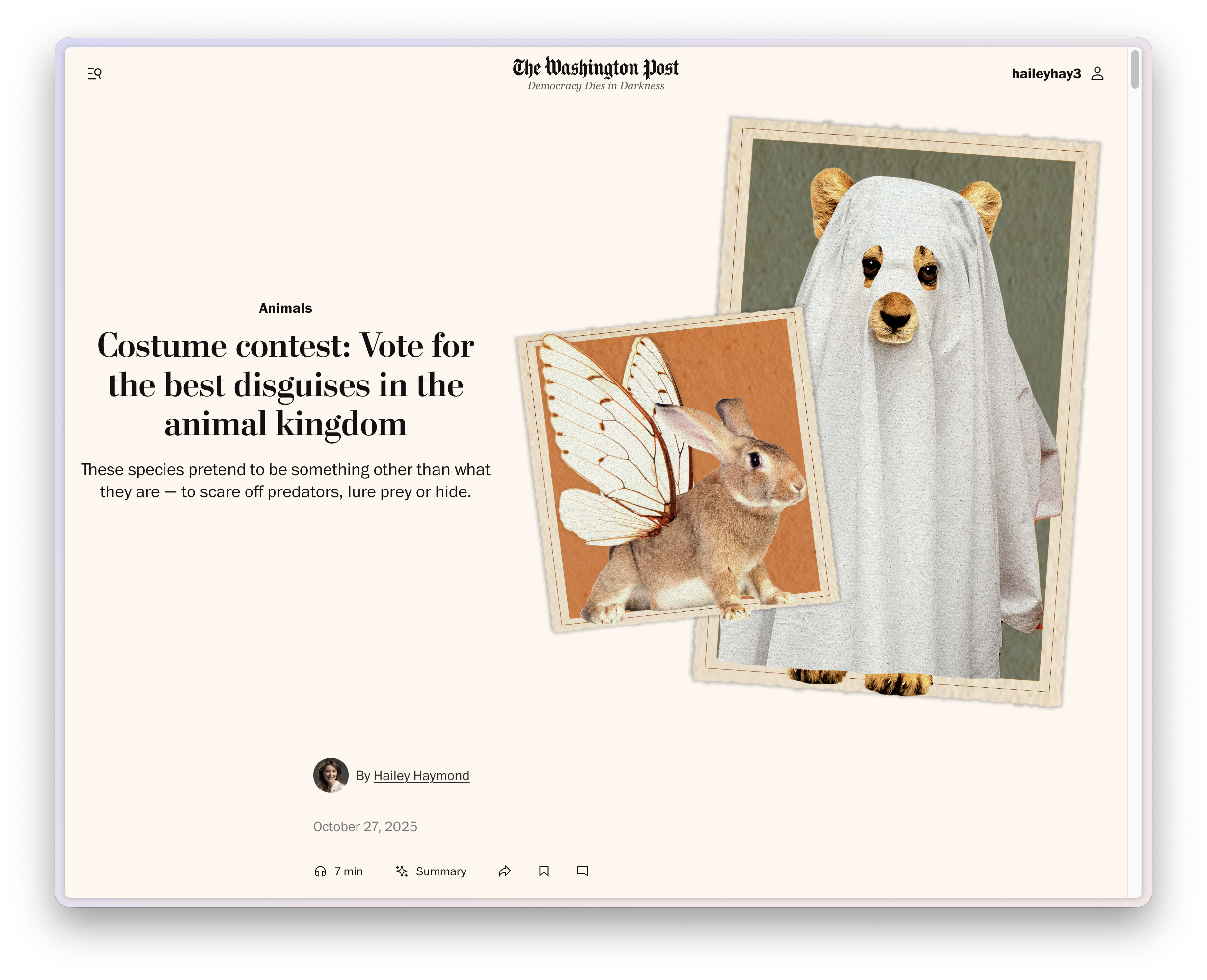 Mimicween — article lede