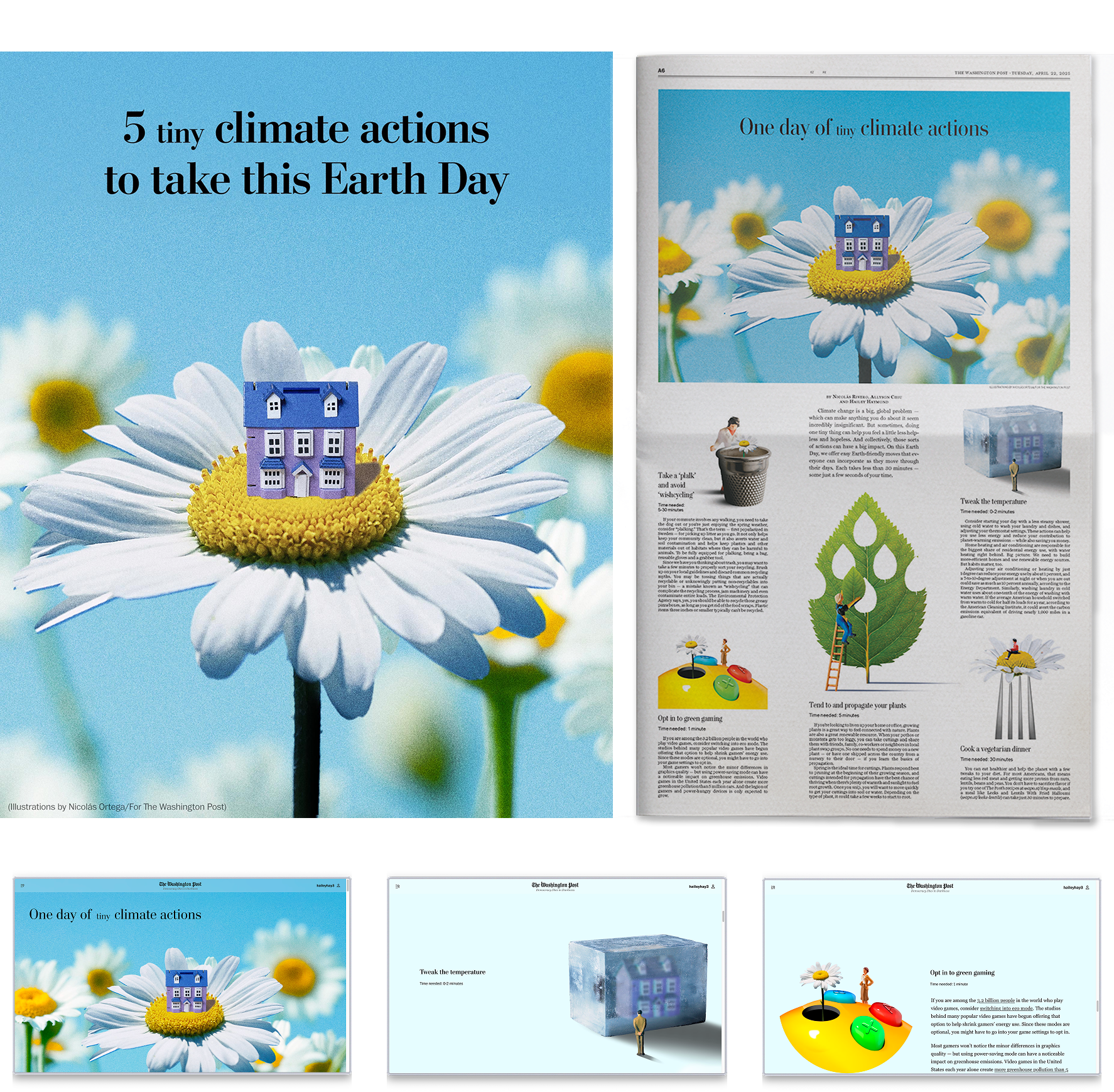 Tiny Actions for Earth Day — illustrated feature